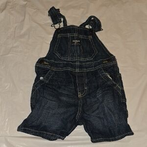 OshKosh B'Gosh Boys Dark Wash Bib Overalls Shorts  3T